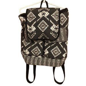 No Boundaries Boho Quilted Backpack Front Snap Pockets Inner Drawstring Closure